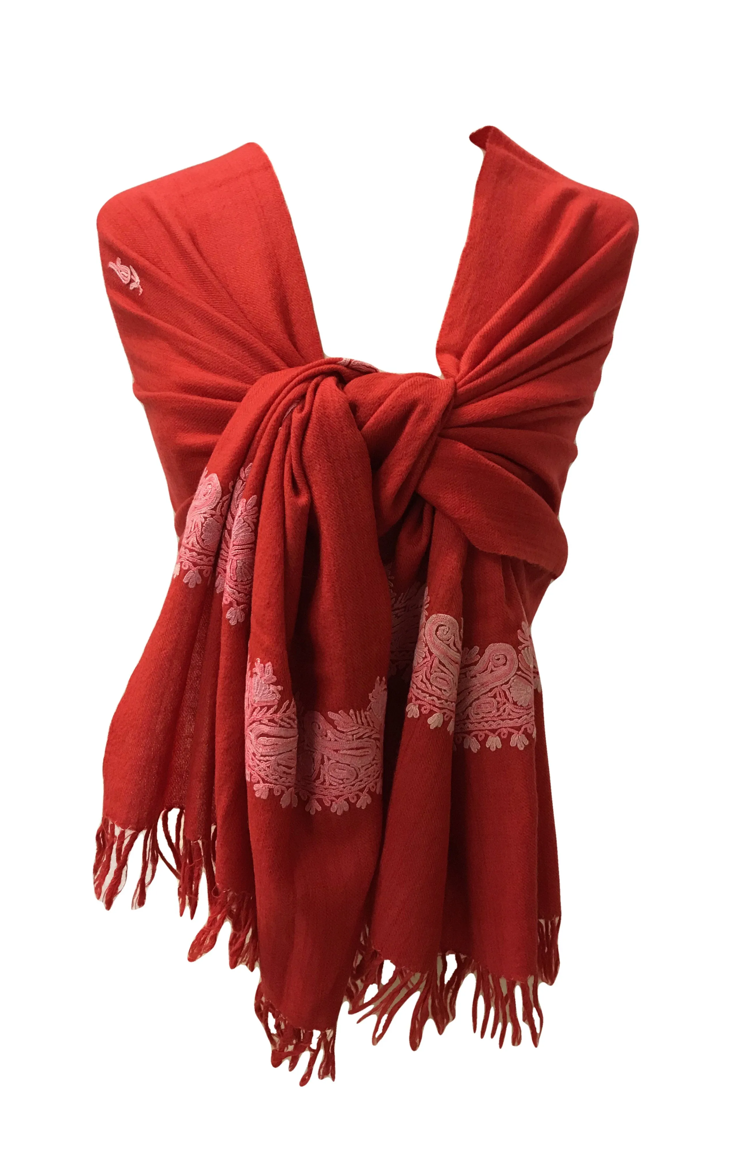 100% Wool Embroidered Soft Floral Cashmere Pashmina High Quality Shawl From Himalaya