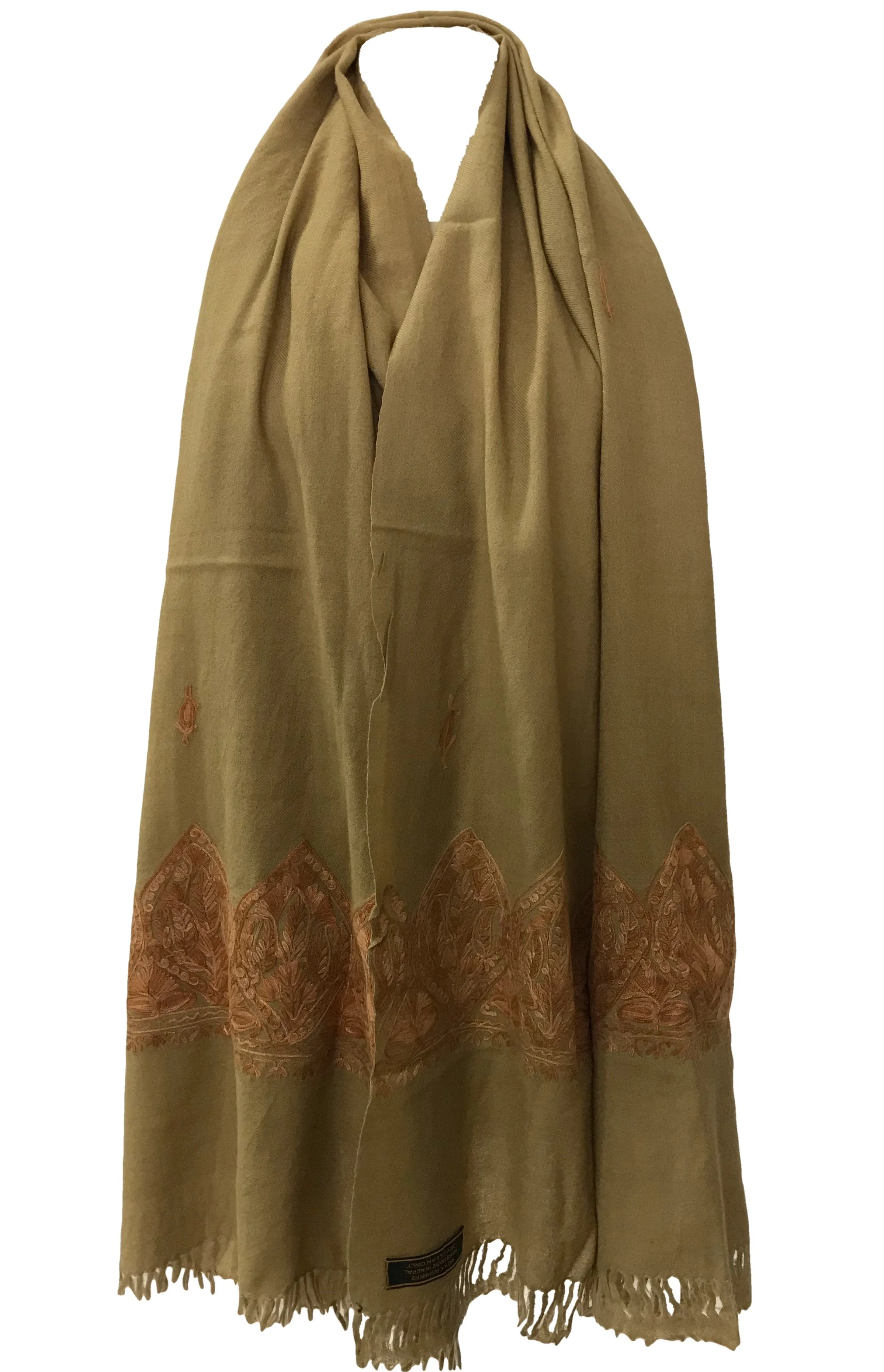100% Wool Embroidered Soft Floral Cashmere Pashmina High Quality Shawl From Himalaya