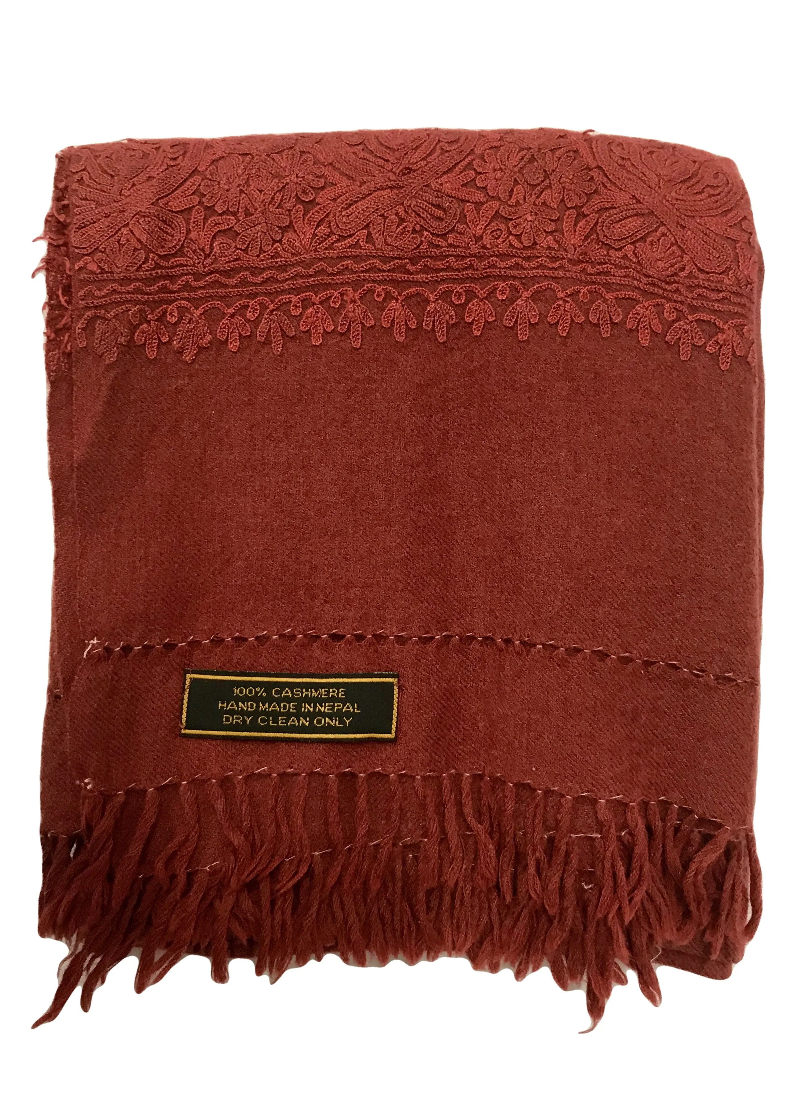 100% Wool Embroidered Soft Floral Cashmere Pashmina High Quality Shawl From Himalaya