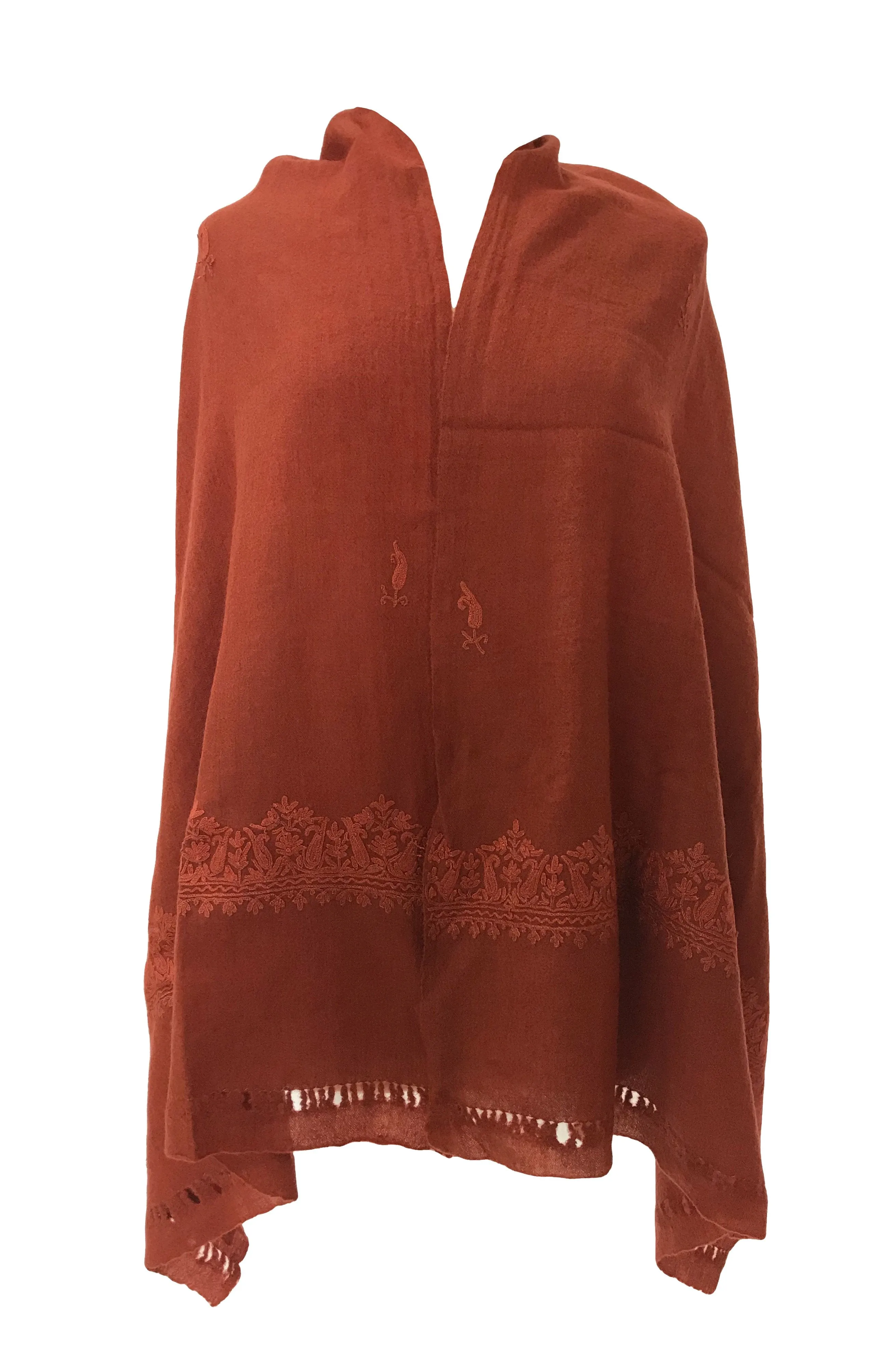 100% Wool Embroidered Soft Floral Cashmere Pashmina High Quality Shawl From Himalaya