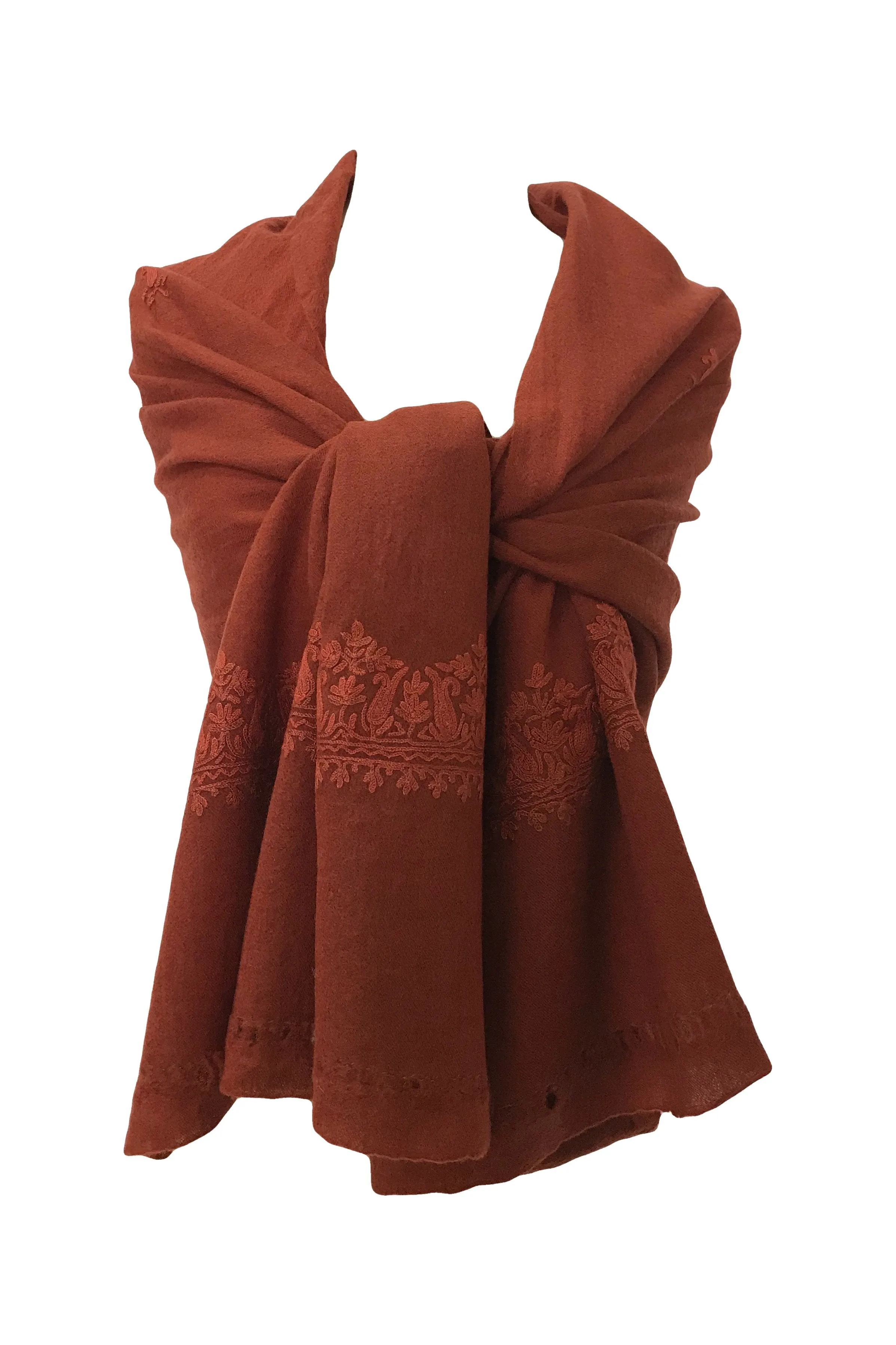 100% Wool Embroidered Soft Floral Cashmere Pashmina High Quality Shawl From Himalaya