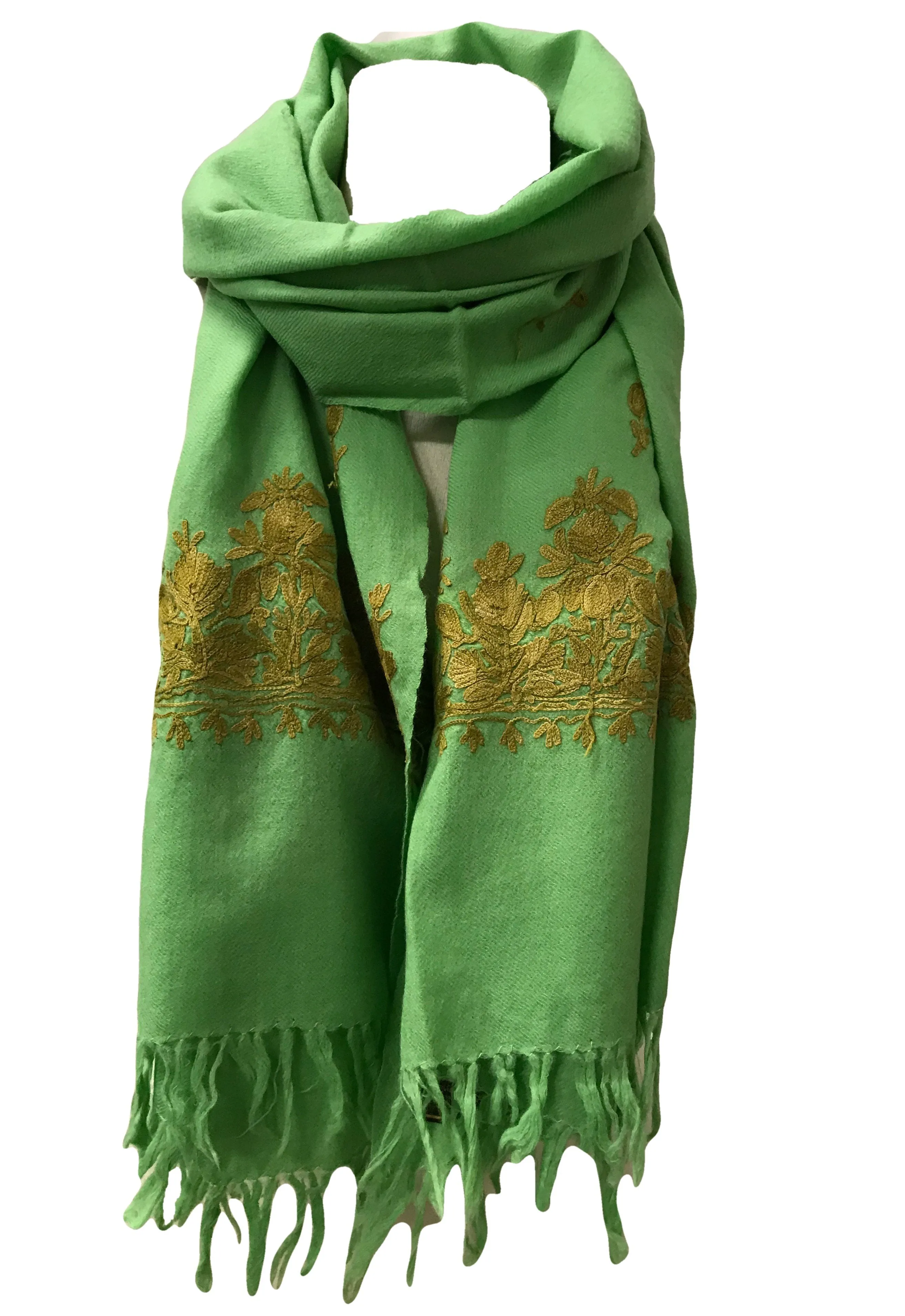 100% Wool Embroidered Soft Floral Cashmere Pashmina High Quality Shawl From Himalaya