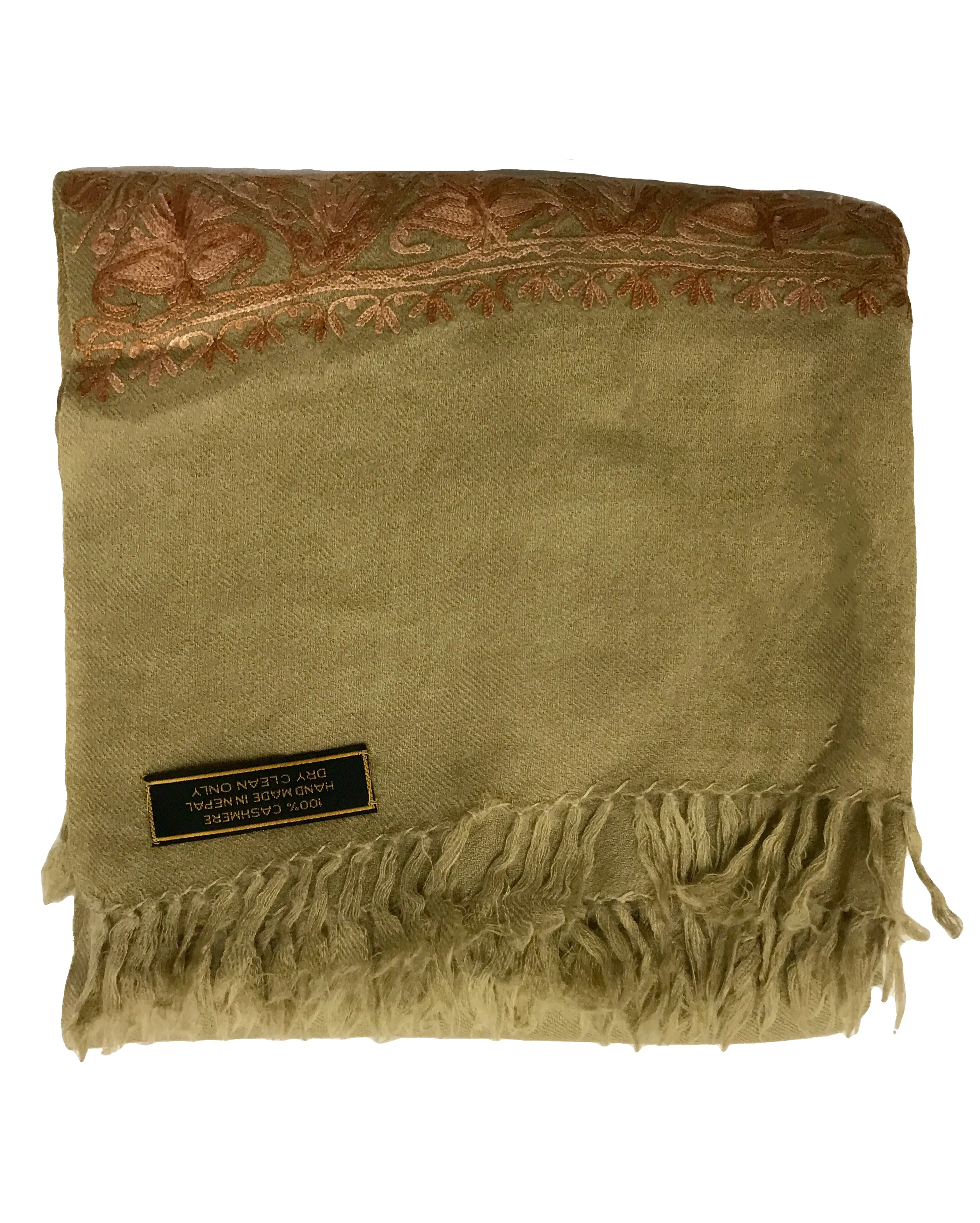 100% Wool Embroidered Soft Floral Cashmere Pashmina High Quality Shawl From Himalaya