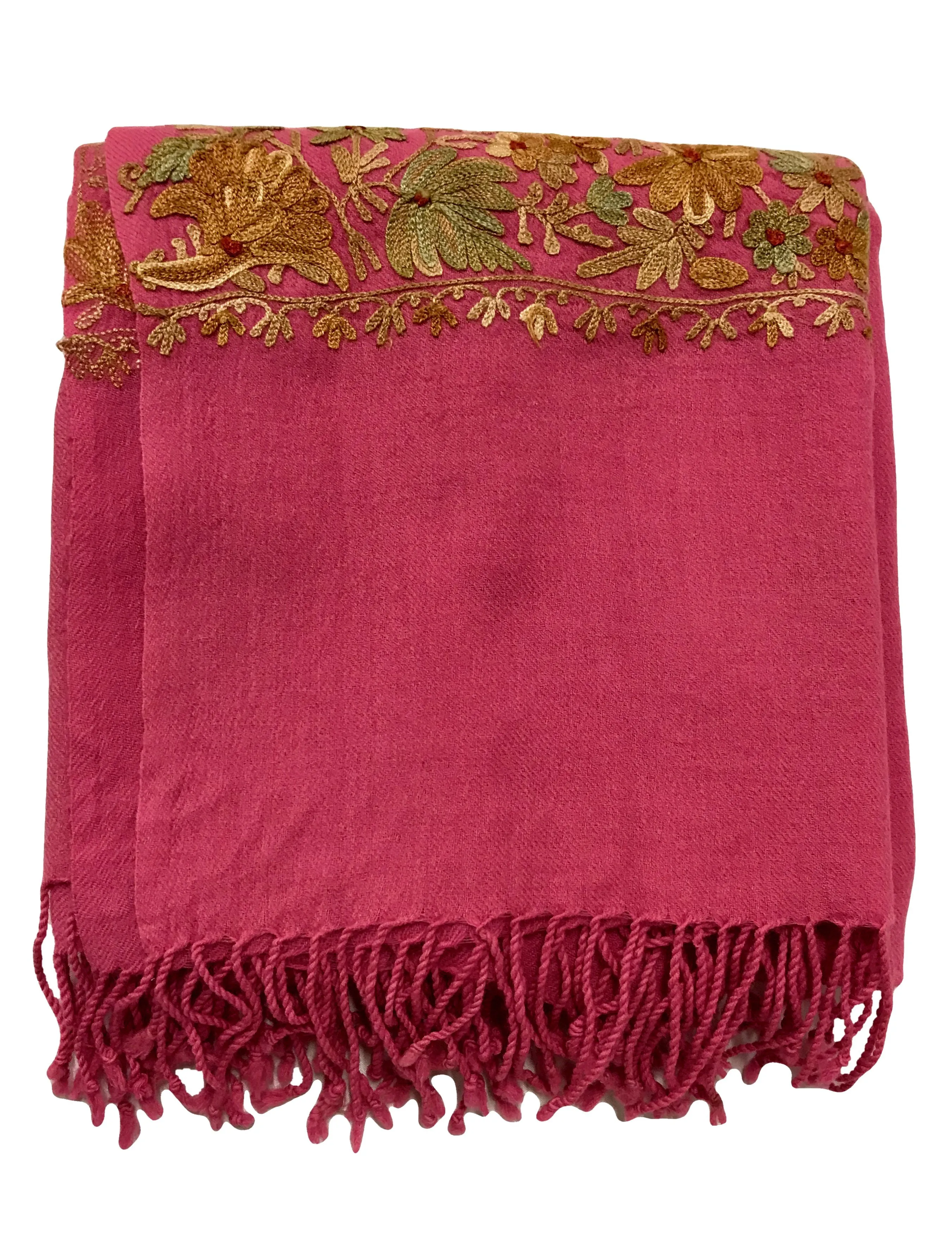 100% Wool Embroidered Soft Floral Cashmere Pashmina High Quality Shawl From Himalaya