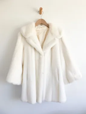 1960/70's Polar White Faux Fur Coat