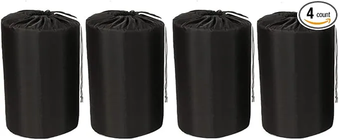 210 Denier Compression Stuff Sacks, Drawstering Sleeping Bags Storage Organizer with Bottom Handle, Water-Resistant for Camping, Hiking, Backpacking, 4 Sizes,4 Pack, Black.