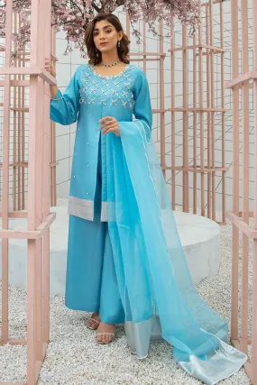 Allure by Ih - SUMMER SKY - Katan Silk - Sky-blue - 3 Piece