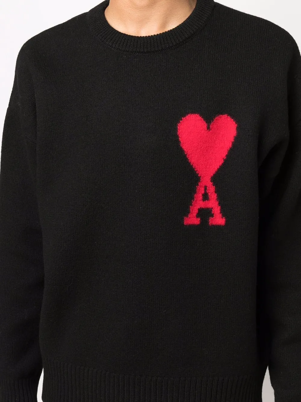 AMI PARIS Ami Crewneck Sweater Black/Red