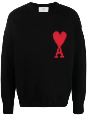 AMI PARIS Ami Crewneck Sweater Black/Red