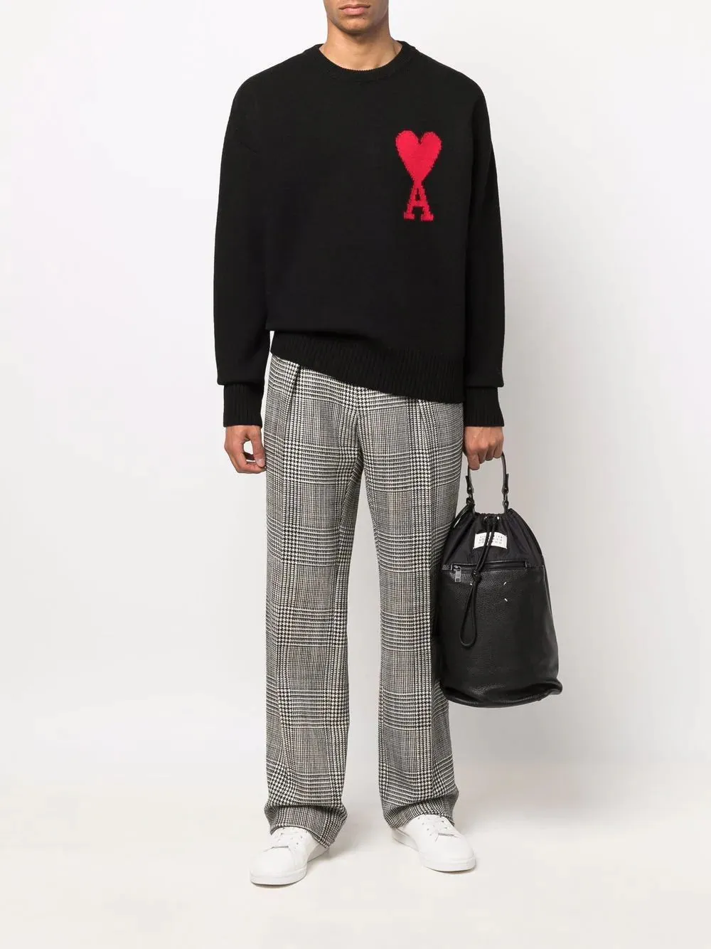 AMI PARIS Ami Crewneck Sweater Black/Red