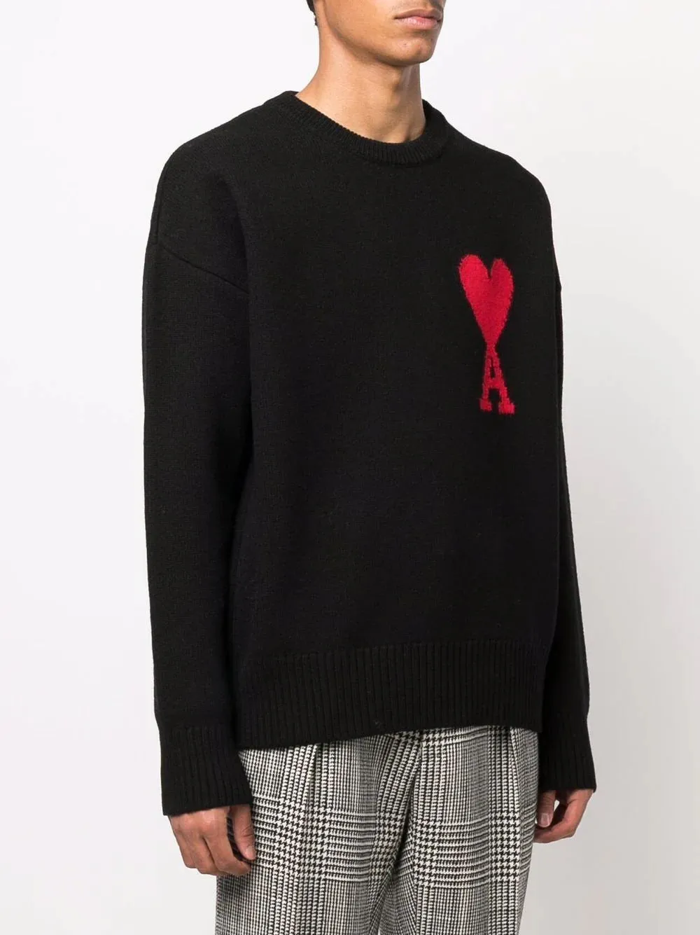 AMI PARIS Ami Crewneck Sweater Black/Red