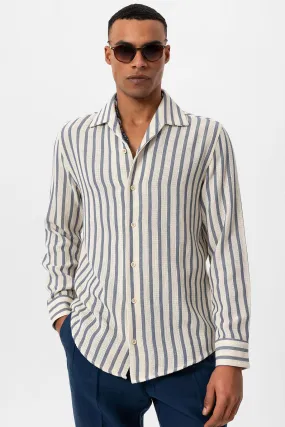 ANT Striped Knitted Long Sleeve Men's Shirt - Cherry Hill