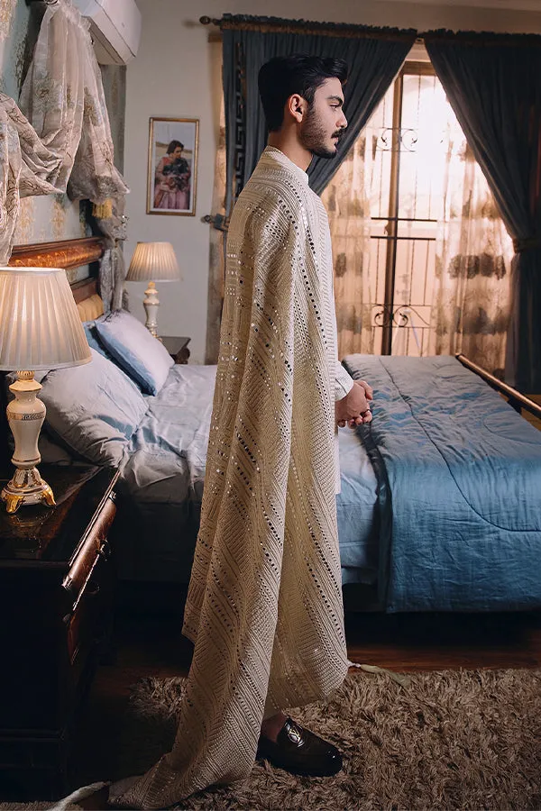 Arif Ashraf - Chiragh - Off-White - Raw Silk - 3 Piece