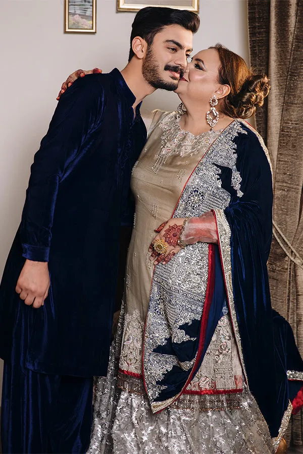 Arif Ashraf - Sultan - Blue - Velvet - 2 Piece
