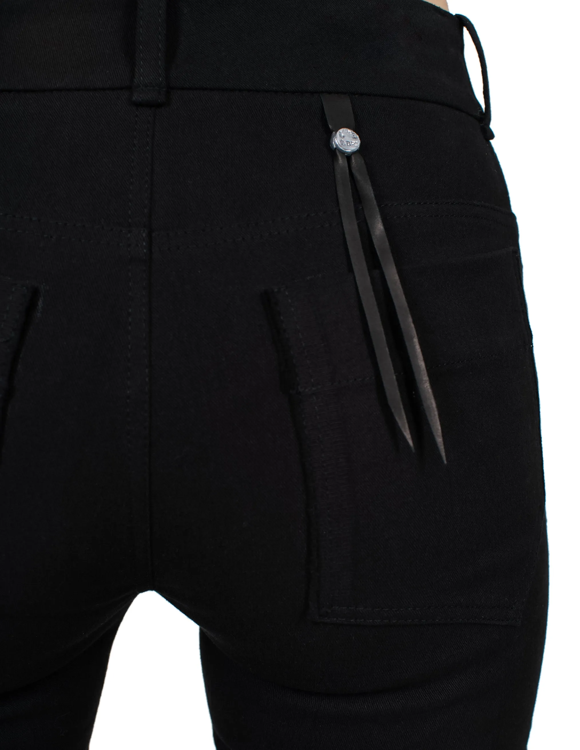 Asymmetrical Front Denim Pants