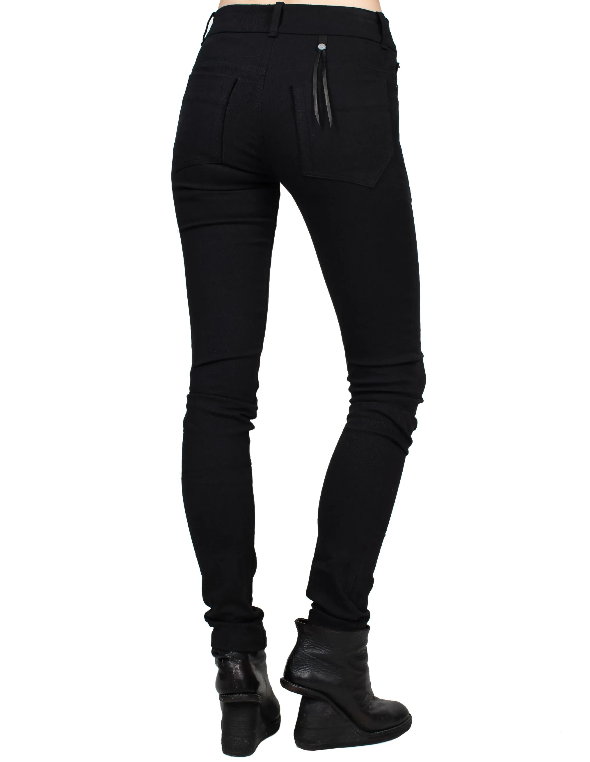 Asymmetrical Front Denim Pants