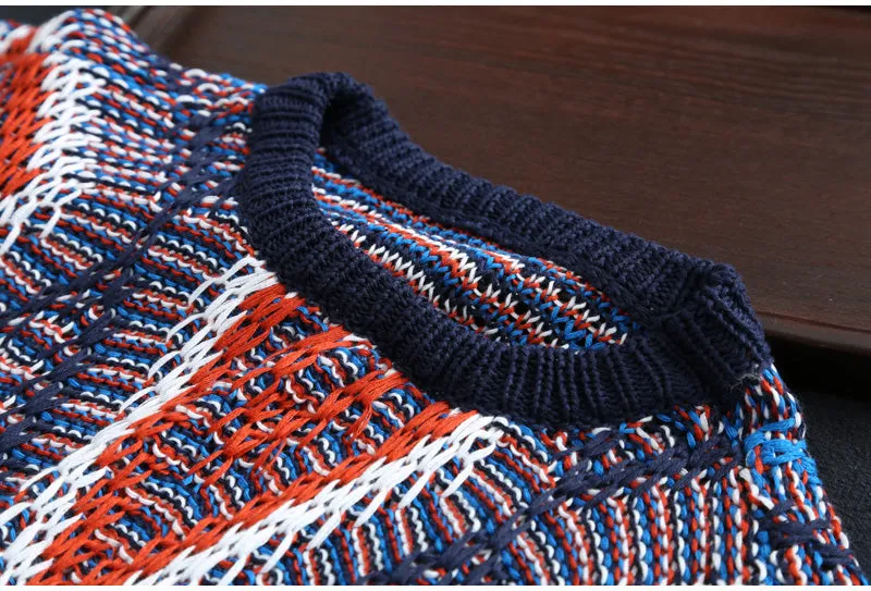 AUTUMN VINTAGE INSPIRED CHUNKY MULTI KNIT JUMPER