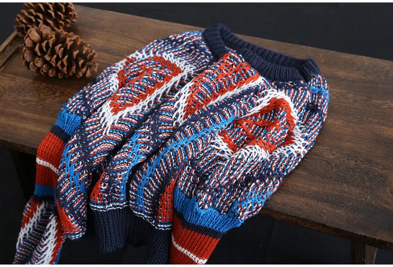 AUTUMN VINTAGE INSPIRED CHUNKY MULTI KNIT JUMPER