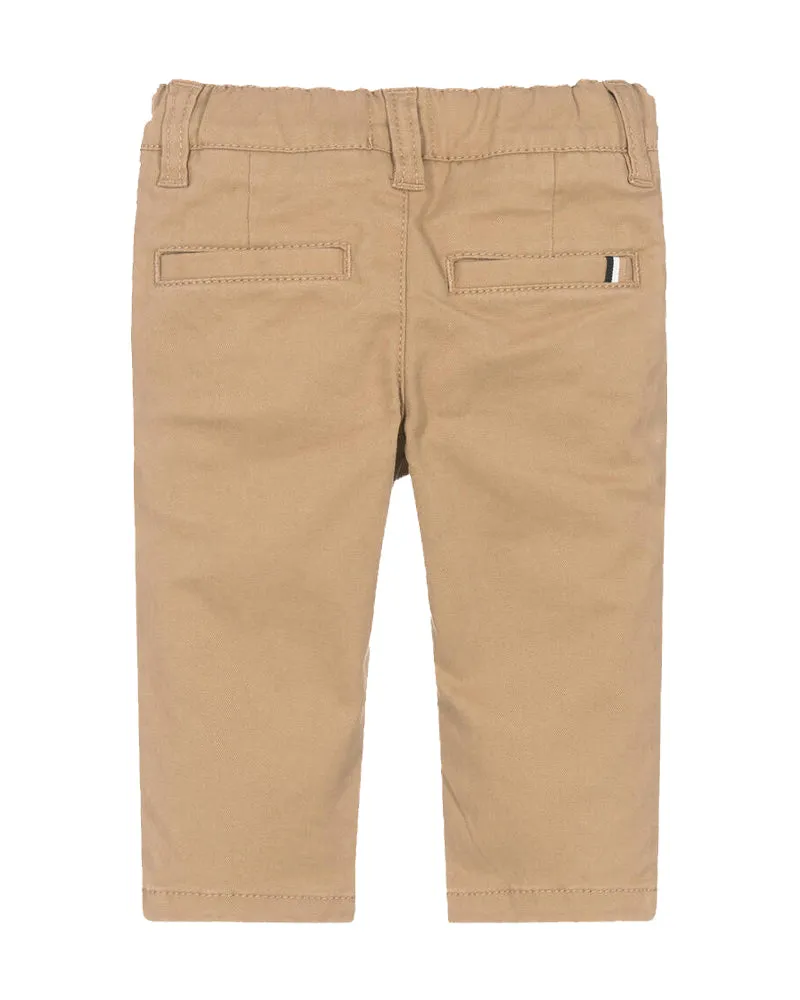 Baby Boys Beige Cotton Twill Pants