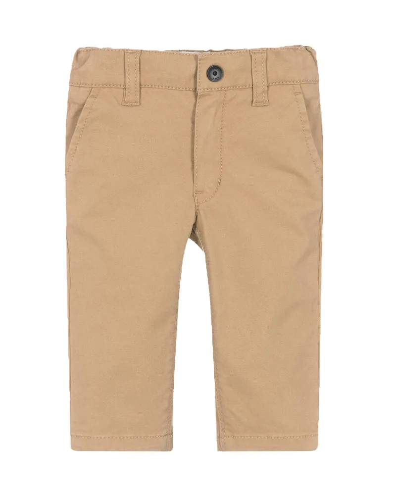Baby Boys Beige Cotton Twill Pants