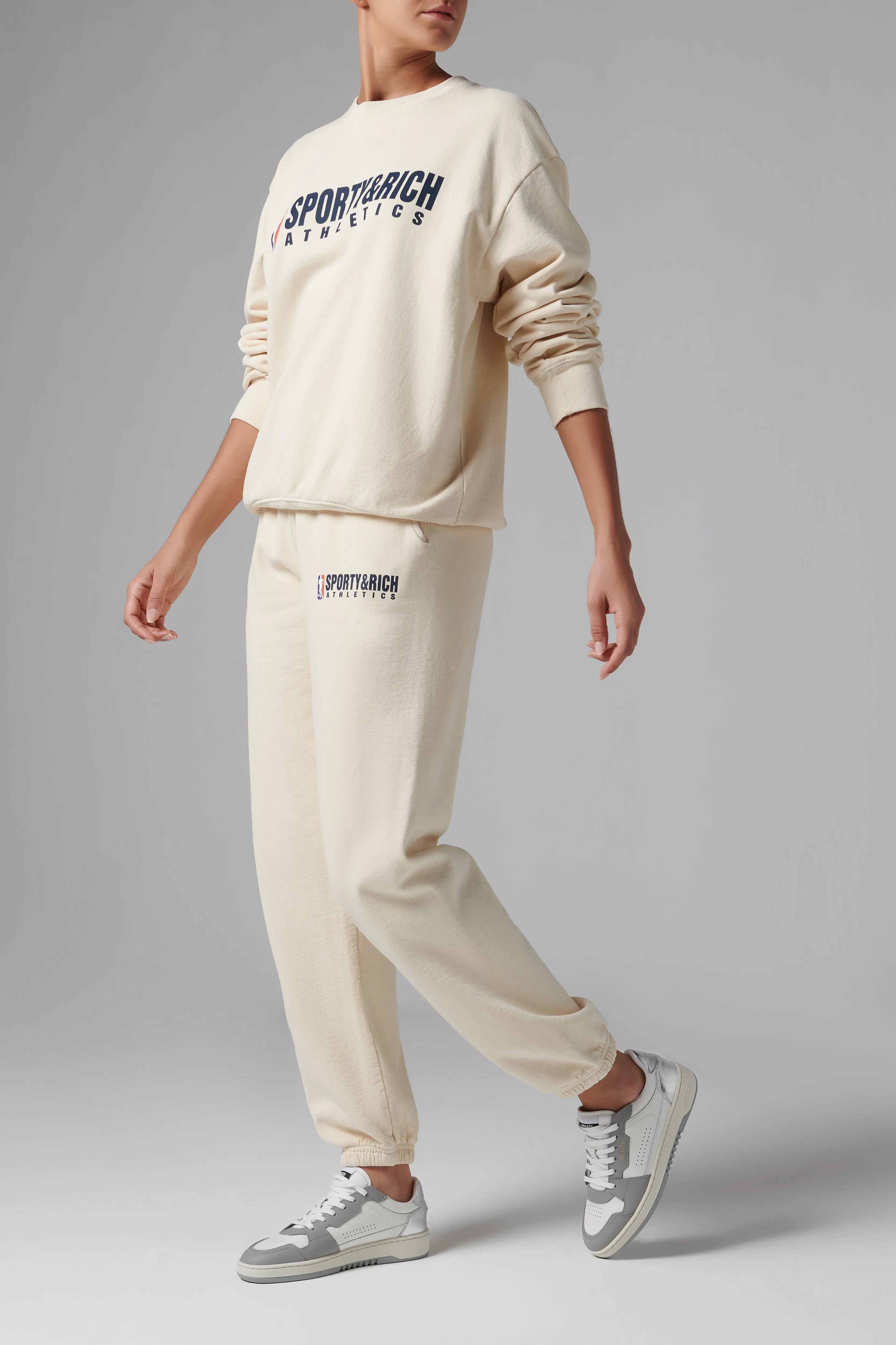 Beige Team Logo Sweatpants