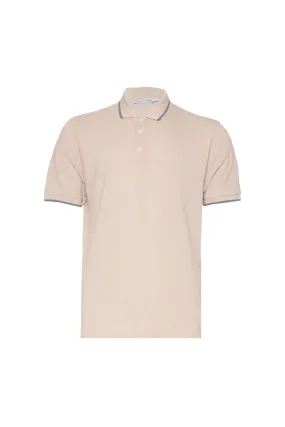 Bej Steve Polo Yaka Erkek Tişört