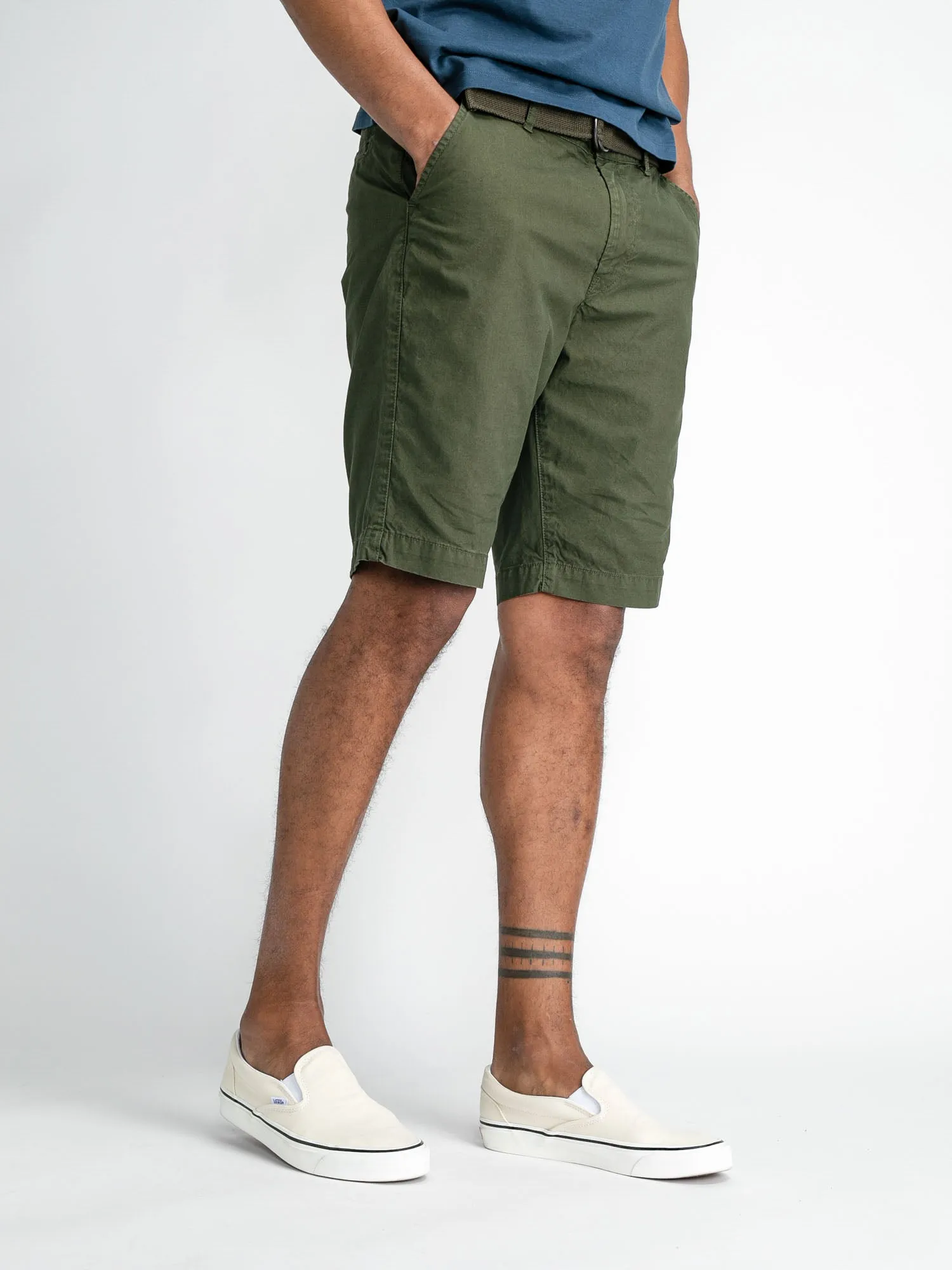 Belted chino shorts