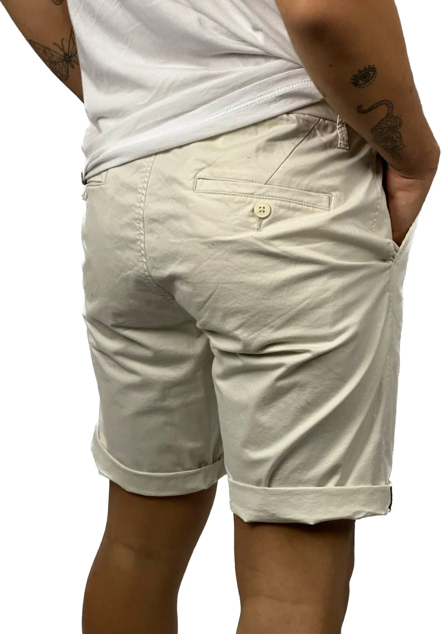 Bermuda Chino Short Slim Crema -30