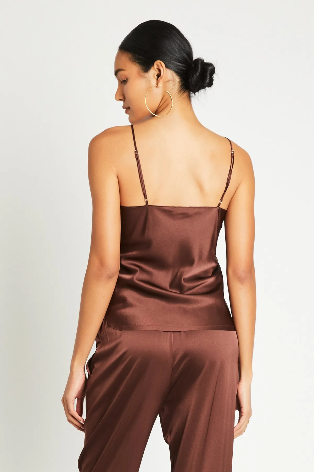   Beryll Cami Silk Top | Chocolate