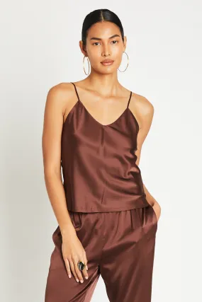   Beryll Cami Silk Top | Chocolate