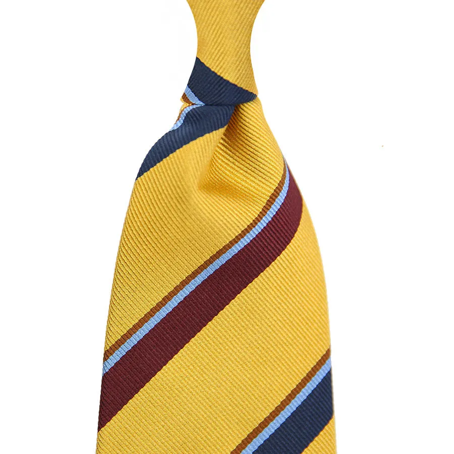 Bespoke Repp Stripe Silk Tie - Gold