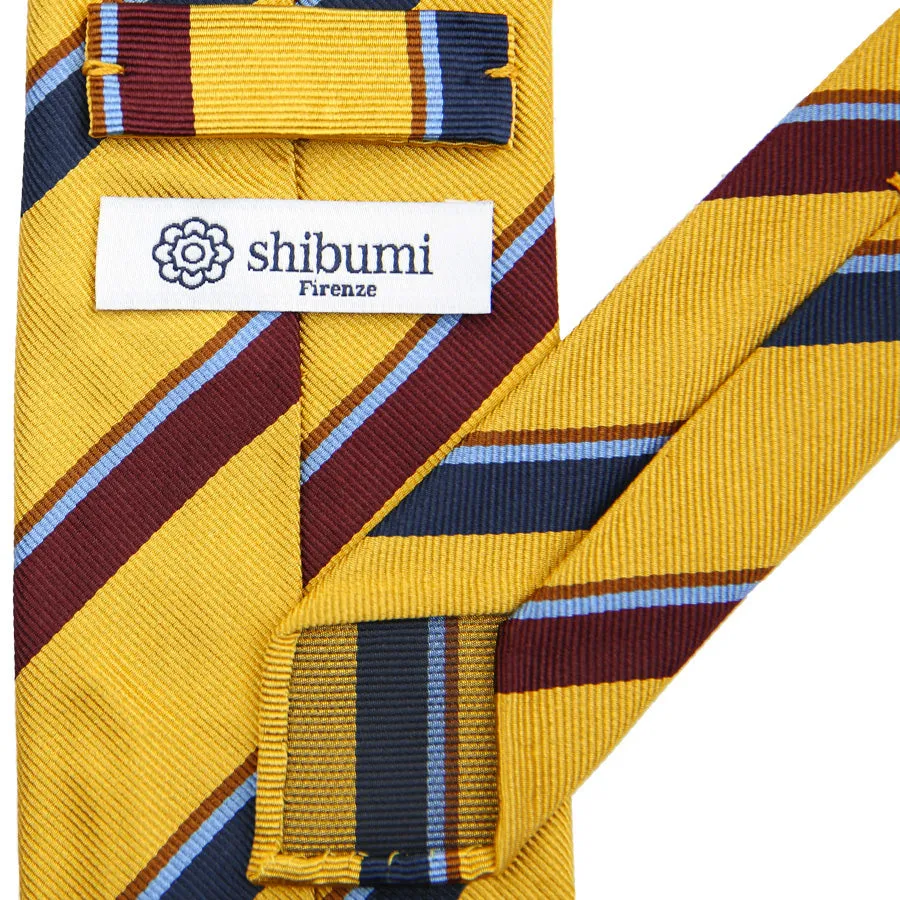 Bespoke Repp Stripe Silk Tie - Gold