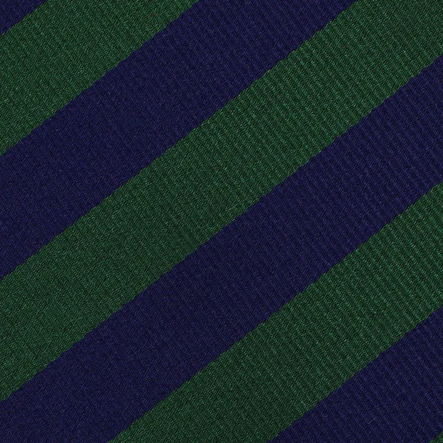 Bespoke Repp Stripe Silk Tie - Navy / Forest