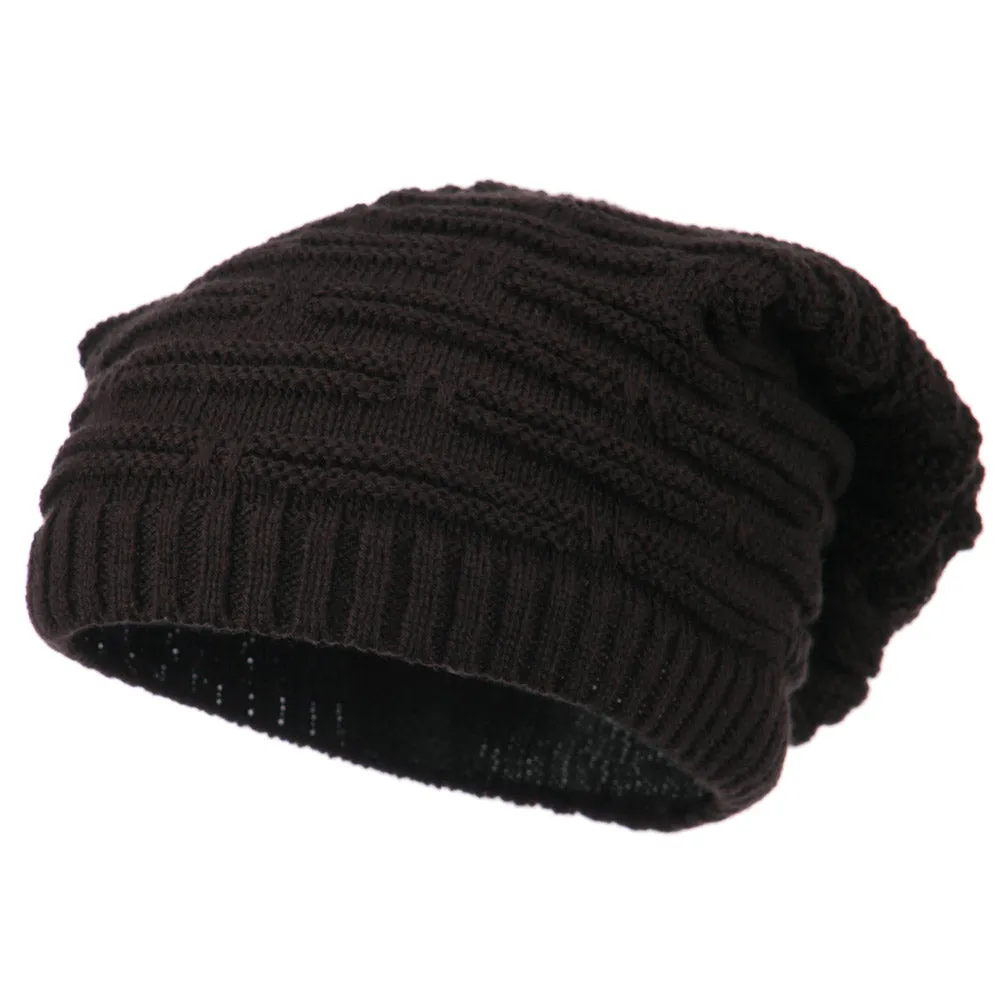 Big Size Stripe Patterned Deep Vintage Beanie