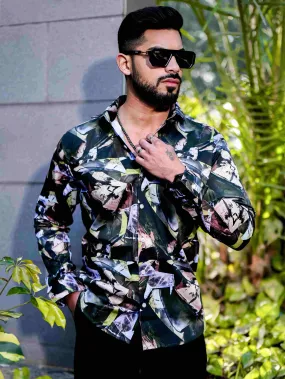 Black Giza Cotton Print Premium Shirt