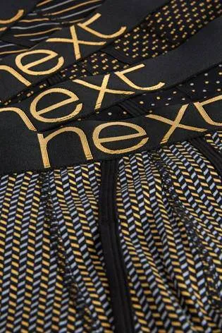 Black / Gold Pattern A-Fronts Four Pack