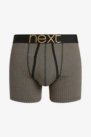 Black / Gold Pattern A-Fronts Four Pack