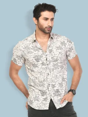 BLACK PRINTED Men's CASUAL SHIRT
