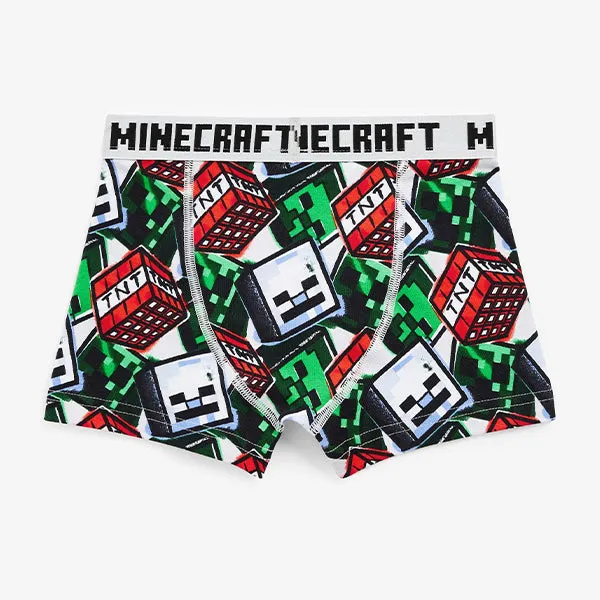 Black/Grey/Red Minecraft Trunks 3 Pack (3-12yrs)
