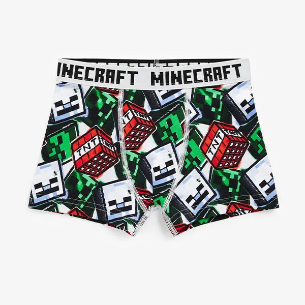 Black/Grey/Red Minecraft Trunks 3 Pack (3-12yrs)