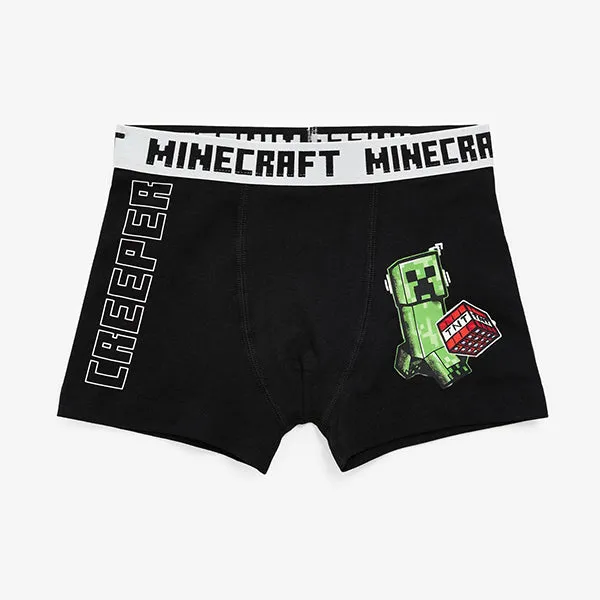 Black/Grey/Red Minecraft Trunks 3 Pack (3-12yrs)