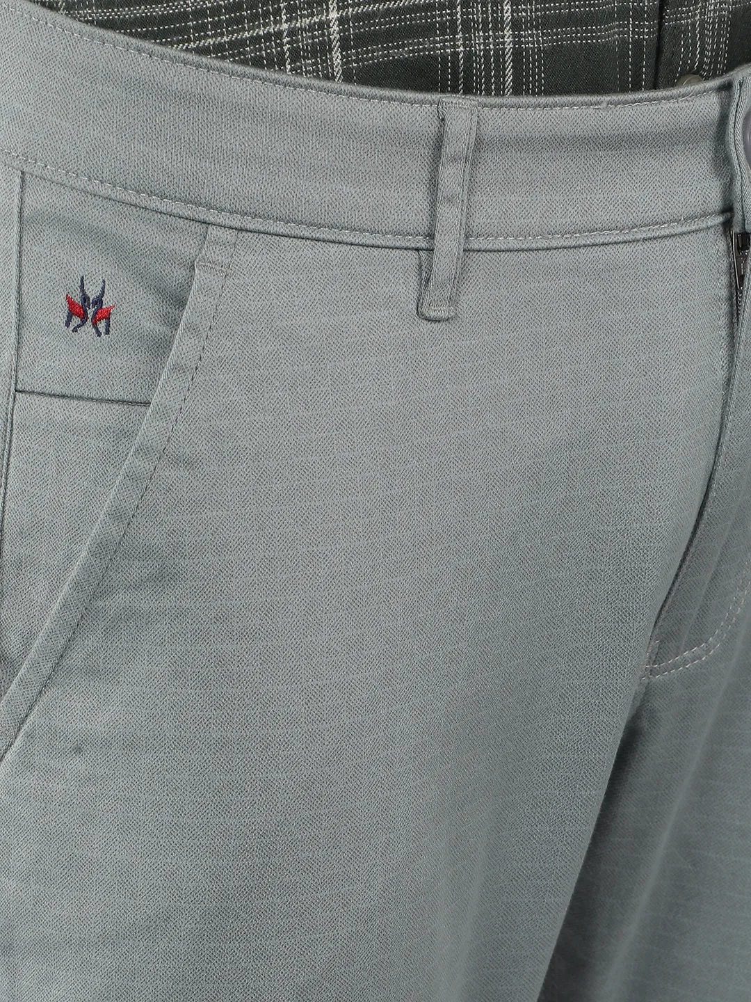 Blue Printed Chinos Trousers