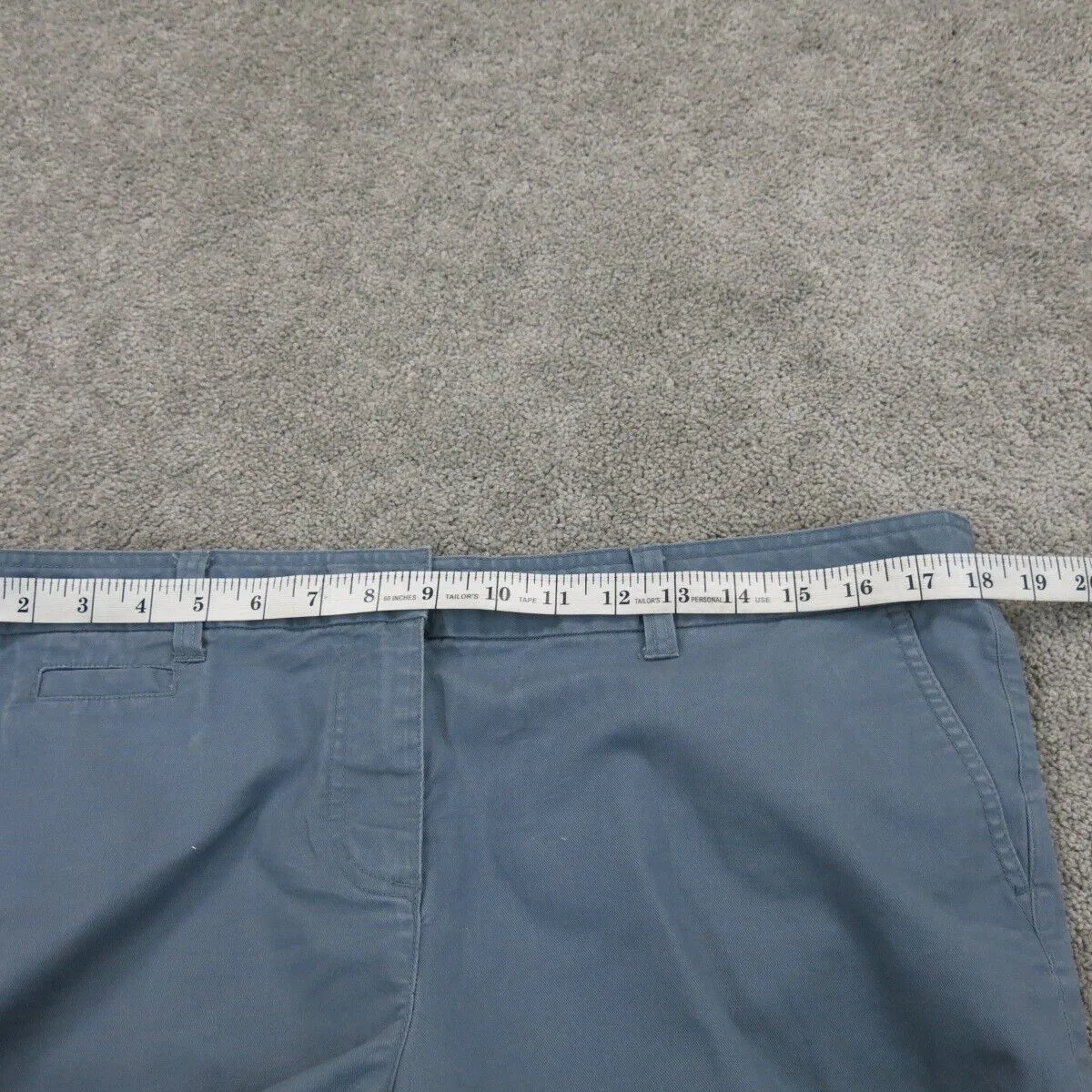 Boden Mens Chino Pants Slim Straight High Rise Slash Pockets Slate Blue Size 12R