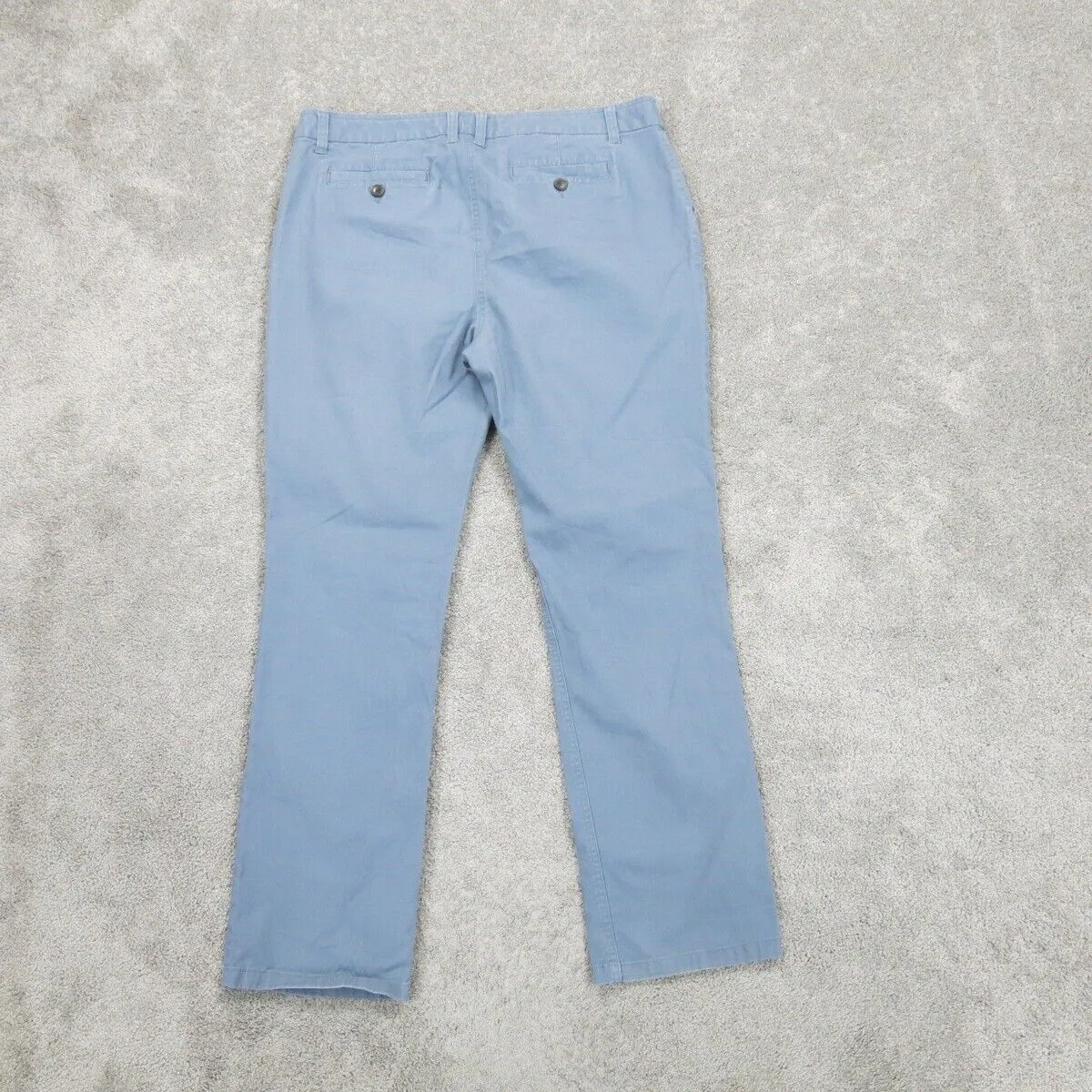 Boden Mens Chino Pants Slim Straight High Rise Slash Pockets Slate Blue Size 12R