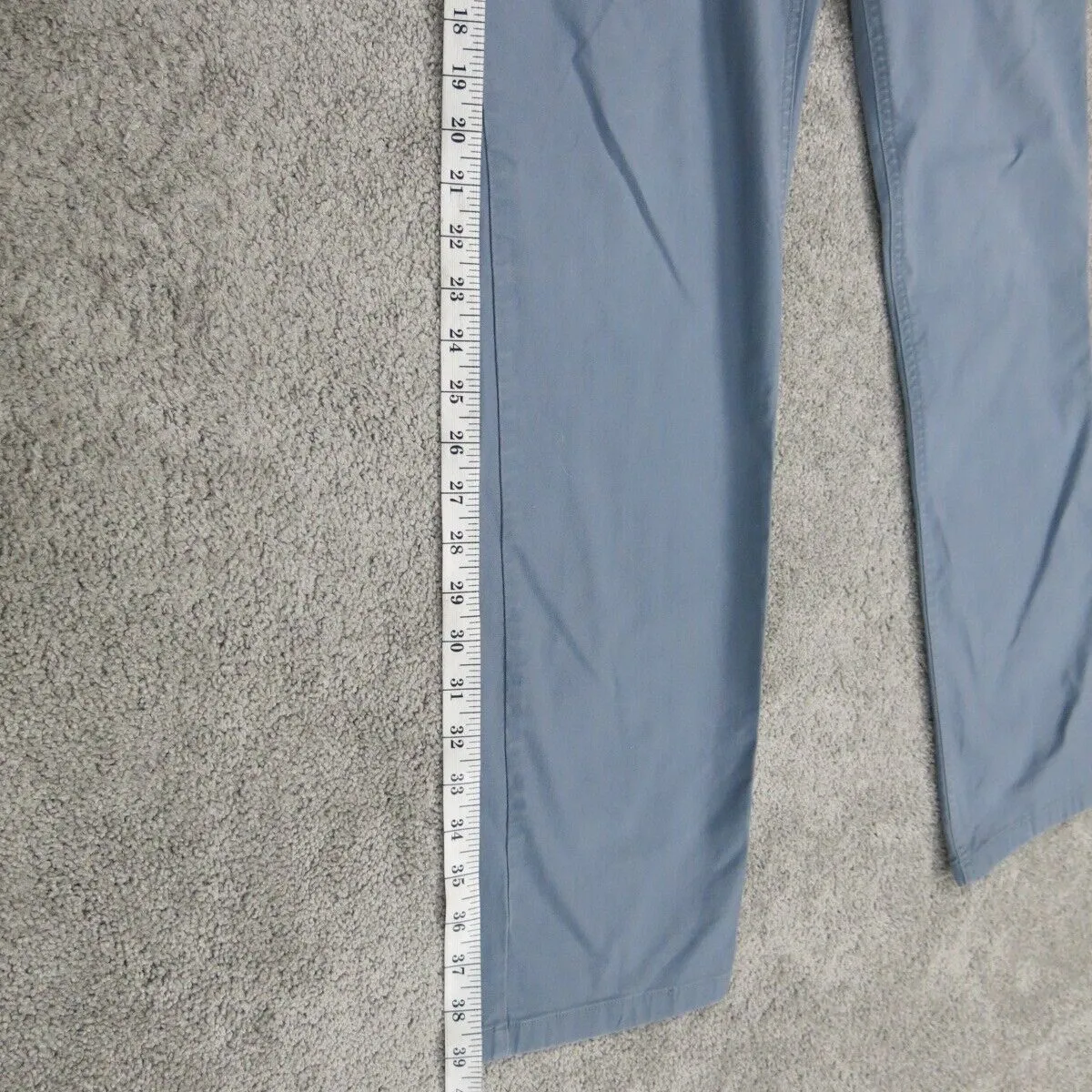 Boden Mens Chino Pants Slim Straight High Rise Slash Pockets Slate Blue Size 12R