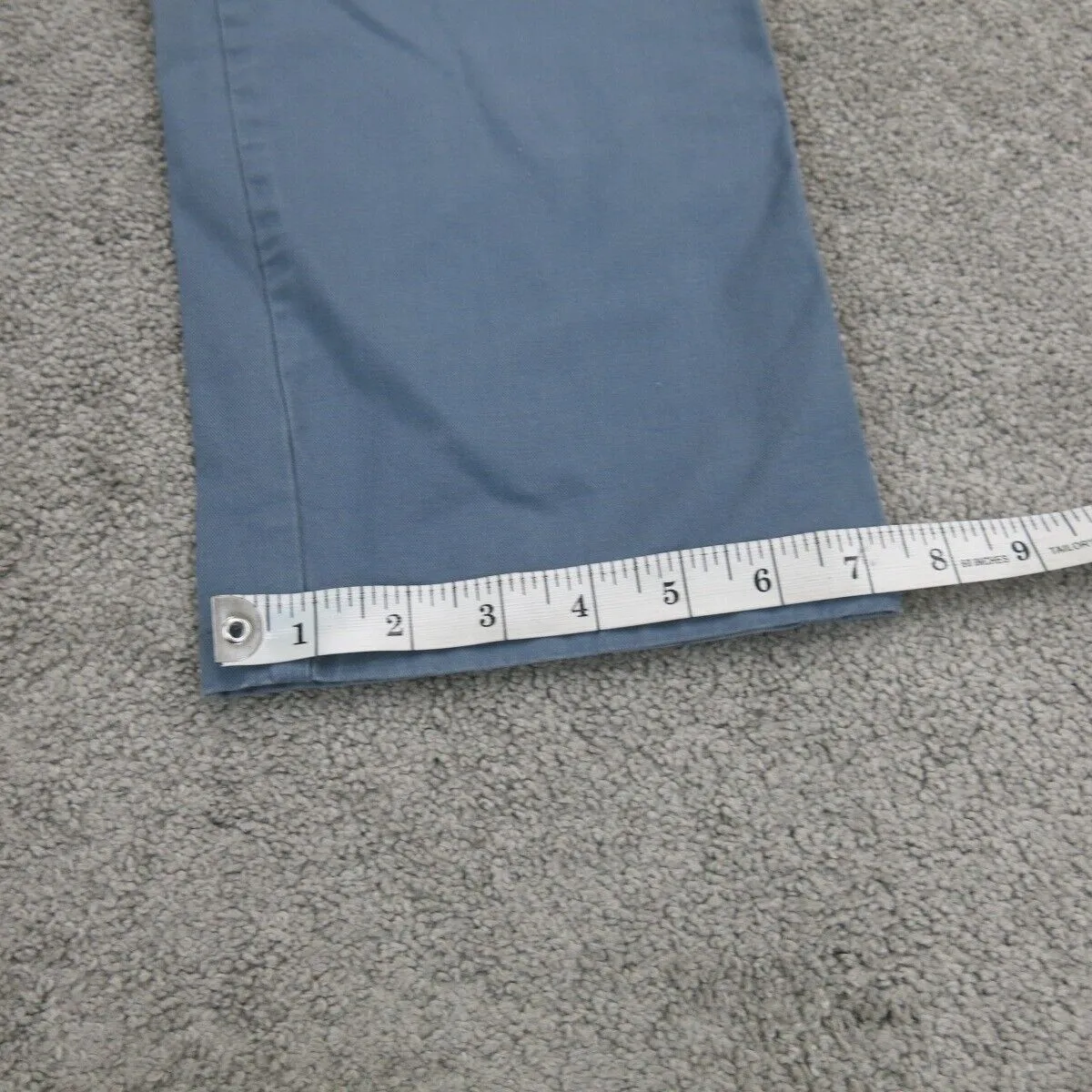 Boden Mens Chino Pants Slim Straight High Rise Slash Pockets Slate Blue Size 12R