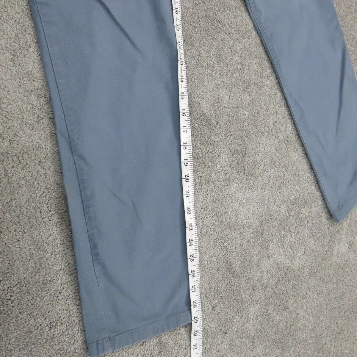Boden Mens Chino Pants Slim Straight High Rise Slash Pockets Slate Blue Size 12R