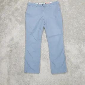 Boden Mens Chino Pants Slim Straight High Rise Slash Pockets Slate Blue Size 12R