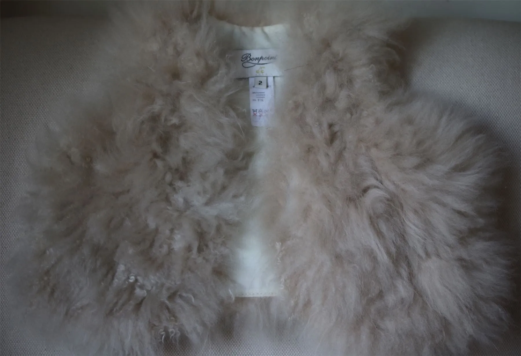 BONPOINT KIDS MUSKY BEIGE CASHMERE GILET WAISTCOAT 2 YEARS