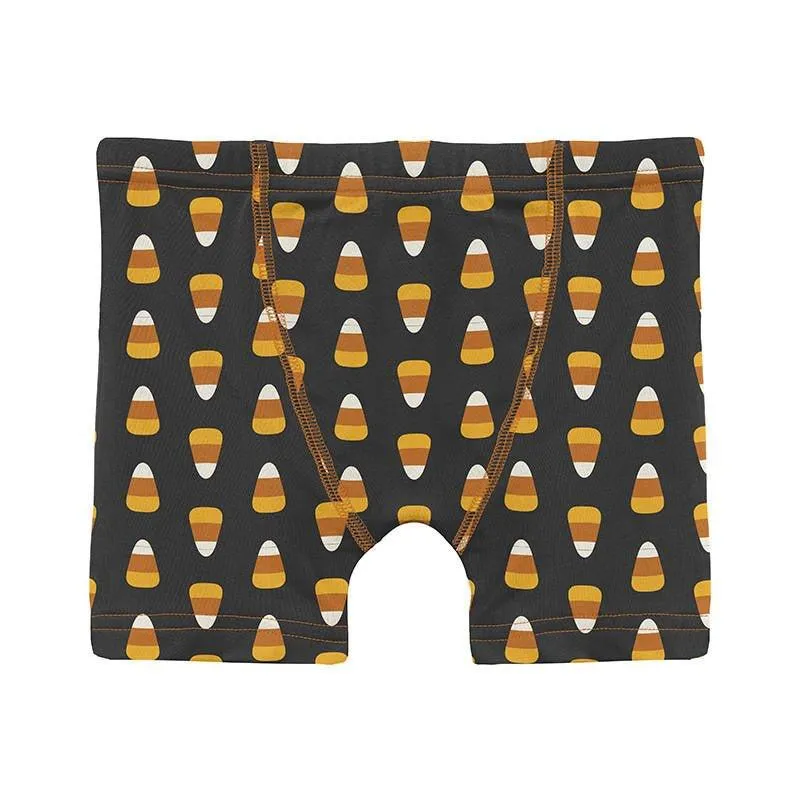 Boy's Print Bamboo Boxer Brief - Midnight Candy Corn